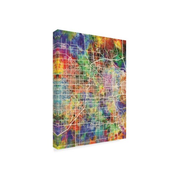 Michael Tompsett 'Omaha Nebraska City Map' Canvas Art,24x32